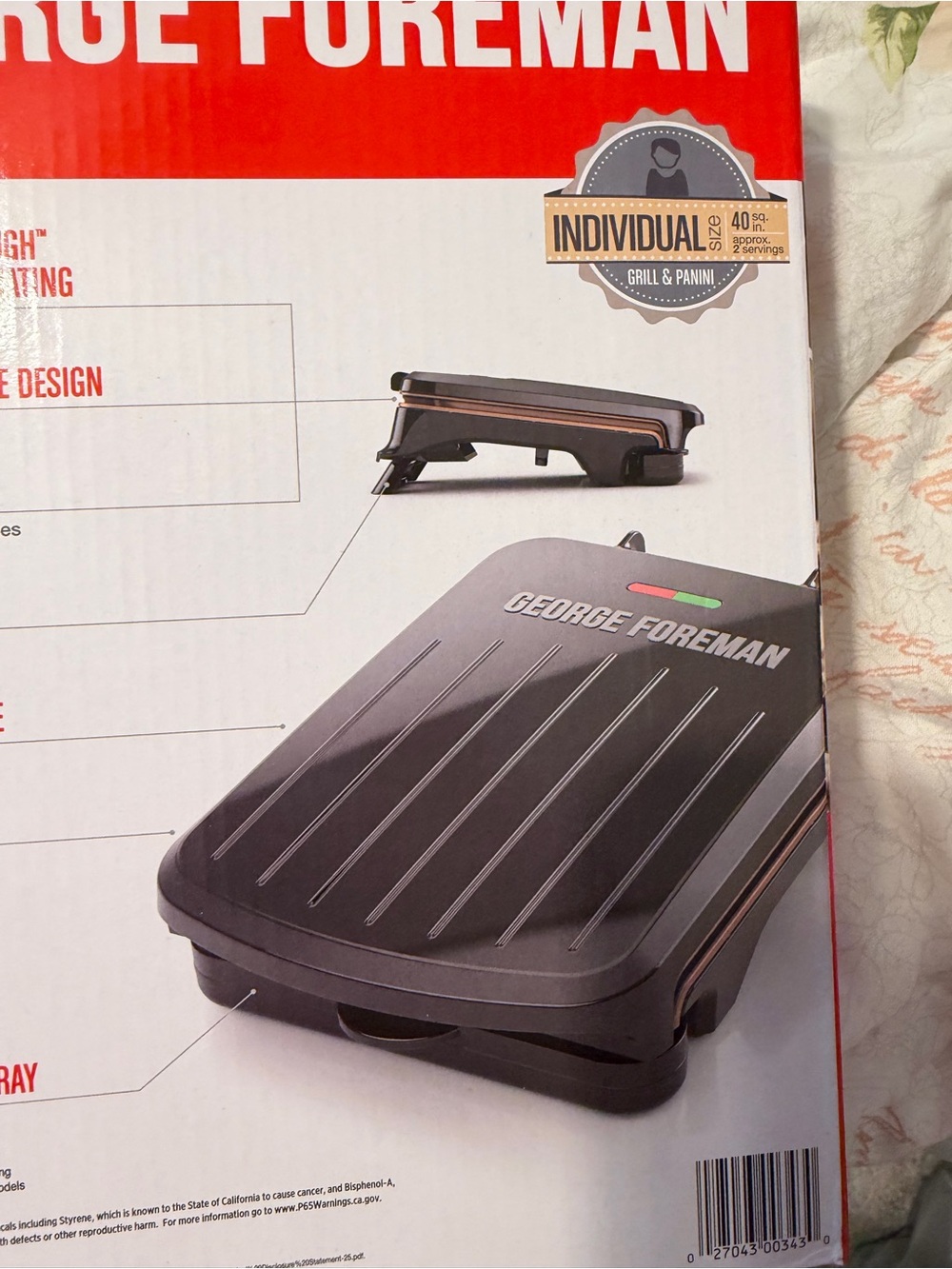 George Foreman Individual Grill - Black & Gold - Picture 4 of 8